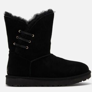 NEW UGG Constantine Black Suede Genuine Lamb Shearling Lined Boot Size 7